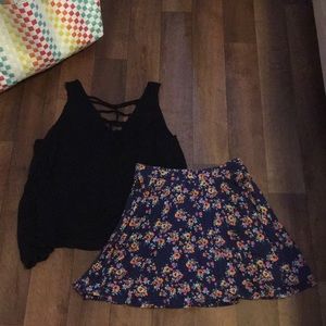 Black Tank and Floral Skirt